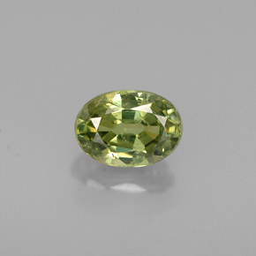 0.68캐럿 천연 골든 그린 데만토이드 가넷, 타원형 컷, 5.8×4.2 mm, VS