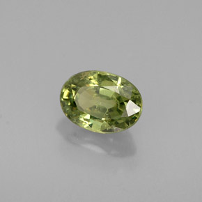 0.68캐럿 천연 골든 그린 데만토이드 가넷, 타원형 컷, 5.8×4.2 mm, VS