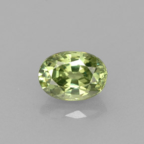 0.72캐럿 천연 골든 그린 데만토이드 가넷, 타원형 컷, 5.9×4.3 mm, VS