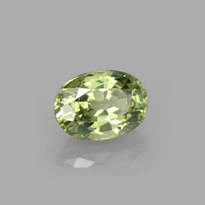 0.72캐럿 천연 골든 그린 데만토이드 가넷, 타원형 컷, 5.9×4.3 mm, VS