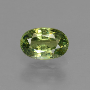 0.66캐럿 천연 골든 그린 데만토이드 가넷, 타원형 컷, 6.1×4 mm, VS