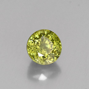 0.65캐럿 천연 골든 그린 데만토이드 가넷, 라운드 컷, 4.59 mm, VS-SI