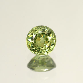 0.53캐럿 천연 골든 그린 데만토이드 가넷, 라운드 컷, 4.58 mm, VS