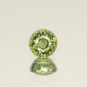 0.45캐럿 천연 골든 그린 데만토이드 가넷, 라운드 컷, 4.21 mm, VVS-VS