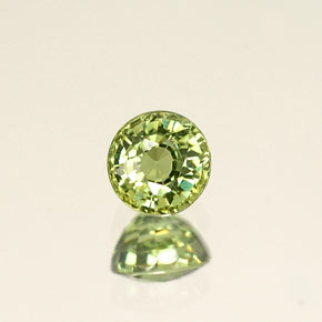 0.45캐럿 천연 골든 그린 데만토이드 가넷, 라운드 컷, 4.21 mm, VVS-VS