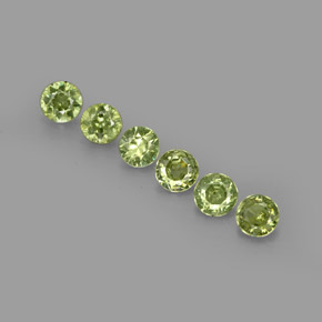 캐럿 천연 골든 그린 데만토이드 가넷 보석, 라운드 컷, 3.92 mm, VVS-VS