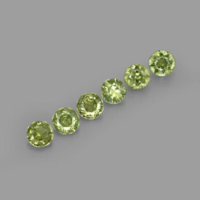 캐럿 천연 골든 그린 데만토이드 가넷 보석, 라운드 컷, 3.92 mm, VVS-VS