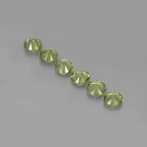 캐럿 천연 골든 그린 데만토이드 가넷 보석, 라운드 컷, 3.92 mm, VVS-VS