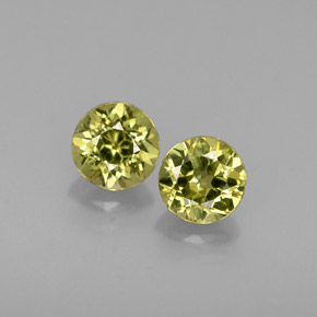 캐럿 천연 골든 그린 데만토이드 가넷 보석, 라운드 컷, 3.94 mm, VVS-VS