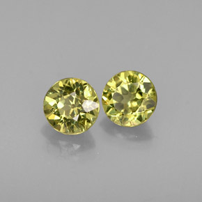 캐럿 천연 골든 그린 데만토이드 가넷 보석, 라운드 컷, 3.94 mm, VVS-VS