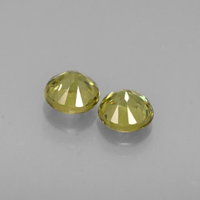 캐럿 천연 골든 그린 데만토이드 가넷 보석, 라운드 컷, 3.94 mm, VVS-VS