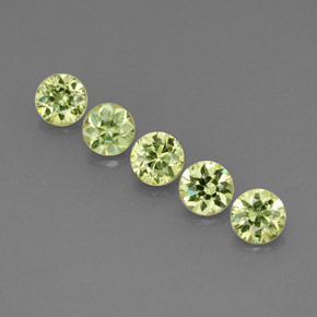 캐럿 천연 골든 그린 데만토이드 가넷 보석, 라운드 컷, 3.27 mm, VVS-VS
