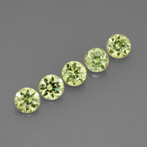 캐럿 천연 골든 그린 데만토이드 가넷 보석, 라운드 컷, 3.27 mm, VVS-VS