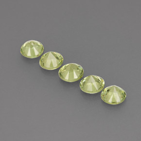 캐럿 천연 골든 그린 데만토이드 가넷 보석, 라운드 컷, 3.27 mm, VVS-VS