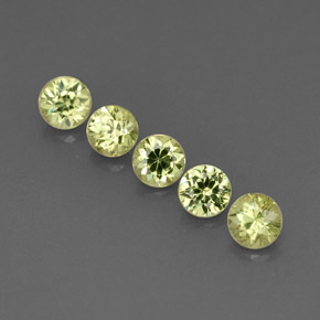 캐럿 천연 골든 그린 데만토이드 가넷 보석, 라운드 컷, 2.81 mm, VVS-VS