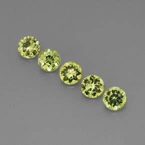 캐럿 천연 골든 그린 데만토이드 가넷 보석, 라운드 컷, 3.24 mm, VVS-VS