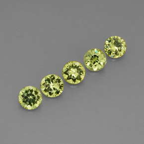 캐럿 천연 골든 그린 데만토이드 가넷 보석, 라운드 컷, 3.24 mm, VVS-VS