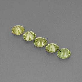 캐럿 천연 골든 그린 데만토이드 가넷 보석, 라운드 컷, 3.24 mm, VVS-VS