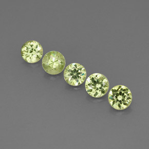 캐럿 천연 골든 그린 데만토이드 가넷 보석, 라운드 컷, 3.12 mm, VVS-VS