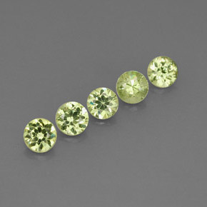 캐럿 천연 골든 그린 데만토이드 가넷 보석, 라운드 컷, 3.12 mm, VVS-VS
