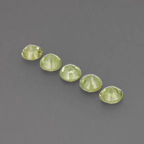 캐럿 천연 골든 그린 데만토이드 가넷 보석, 라운드 컷, 3.12 mm, VVS-VS