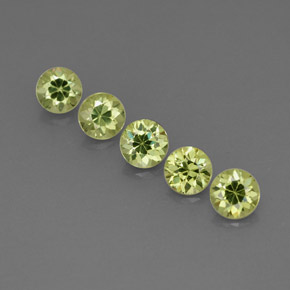 캐럿 천연 골든 그린 데만토이드 가넷 보석, 라운드 컷, 3.13 mm, VVS-VS
