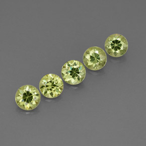 캐럿 천연 골든 그린 데만토이드 가넷 보석, 라운드 컷, 3.13 mm, VVS-VS