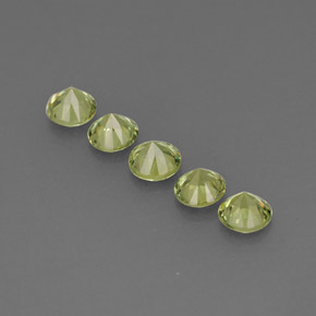 캐럿 천연 골든 그린 데만토이드 가넷 보석, 라운드 컷, 3.13 mm, VVS-VS