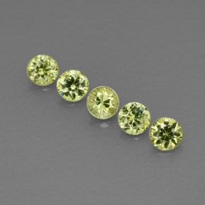 캐럿 천연 골든 그린 데만토이드 가넷 보석, 라운드 컷, 3.02 mm, VVS-VS