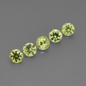 캐럿 천연 골든 그린 데만토이드 가넷 보석, 라운드 컷, 3.02 mm, VVS-VS