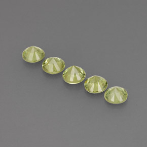캐럿 천연 골든 그린 데만토이드 가넷 보석, 라운드 컷, 3.02 mm, VVS-VS