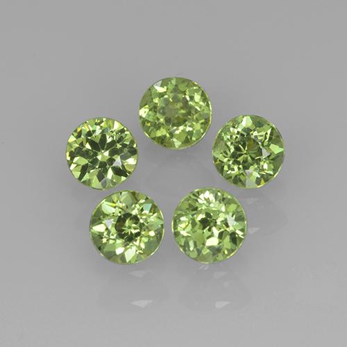 1.13캐럿 천연 미디엄 그린 데만토이드 가넷 보석, 라운드 컷, 3.46 mm, VVS-VS