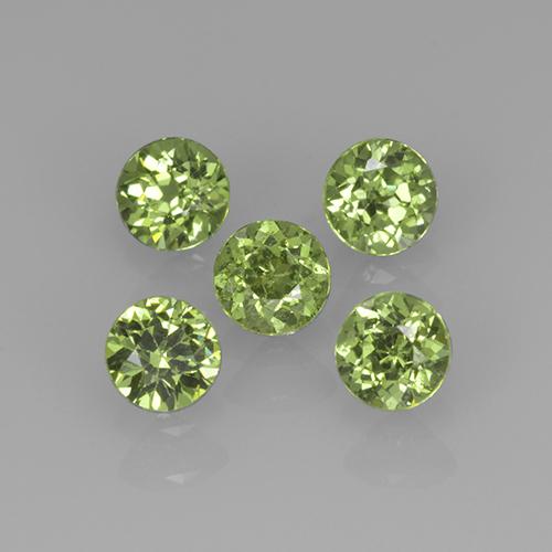 1.13캐럿 천연 미디엄 그린 데만토이드 가넷 보석, 라운드 컷, 3.46 mm, VVS-VS