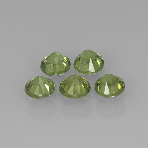 1.13캐럿 천연 미디엄 그린 데만토이드 가넷 보석, 라운드 컷, 3.46 mm, VVS-VS