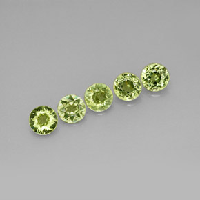 캐럿 천연 그린 데만토이드 가넷 보석, 라운드 컷, 3.47 mm, VS