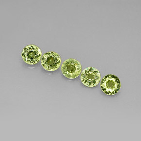 캐럿 천연 그린 데만토이드 가넷 보석, 라운드 컷, 3.47 mm, VS
