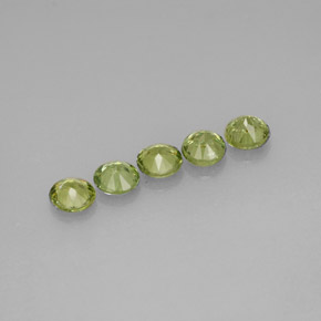캐럿 천연 그린 데만토이드 가넷 보석, 라운드 컷, 3.47 mm, VS