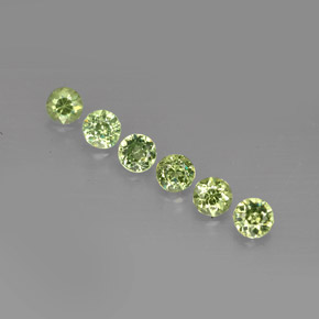 캐럿 천연 그린 데만토이드 가넷 보석, 라운드 컷, 3.45 mm, VS