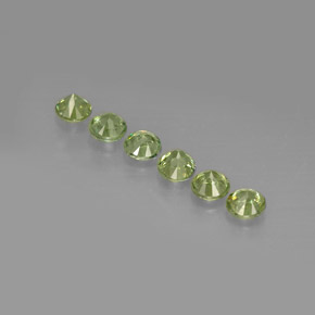 캐럿 천연 그린 데만토이드 가넷 보석, 라운드 컷, 3.45 mm, VS