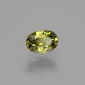 0.64캐럿 천연 골든 그린 데만토이드 가넷, 타원형 컷, 5.9×4 mm, VVS-VS
