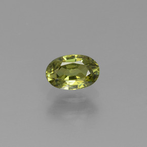 0.59캐럿 천연 골든 그린 데만토이드 가넷, 타원형 컷, 6×3.9 mm, VVS-VS
