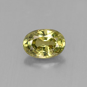 0.66캐럿 천연 골든 그린 데만토이드 가넷, 타원형 컷, 6.1×4.2 mm, VVS-VS
