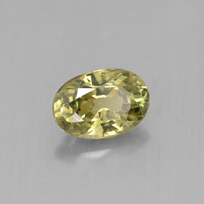 0.66캐럿 천연 골든 그린 데만토이드 가넷, 타원형 컷, 6.1×4.2 mm, VVS-VS