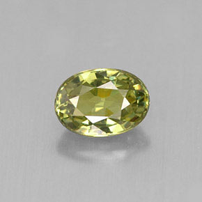 0.70캐럿 천연 골든 그린 데만토이드 가넷, 타원형 컷, 5.9×4.2 mm, VVS-VS
