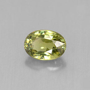0.70캐럿 천연 골든 그린 데만토이드 가넷, 타원형 컷, 5.9×4.2 mm, VVS-VS
