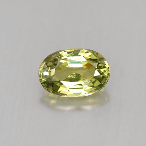 0.65캐럿 천연 골든 그린 데만토이드 가넷, 타원형 컷, 6.1×4.1 mm, VVS-VS