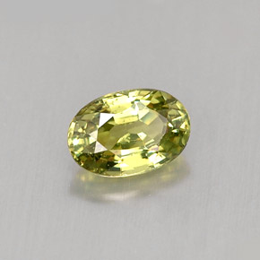 0.65캐럿 천연 골든 그린 데만토이드 가넷, 타원형 컷, 6.1×4.1 mm, VVS-VS