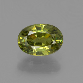 0.67캐럿 천연 골든 그린 데만토이드 가넷, 타원형 컷, 6×4.3 mm, VS-SI