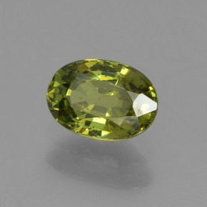 0.67캐럿 천연 골든 그린 데만토이드 가넷, 타원형 컷, 6×4.3 mm, VS-SI