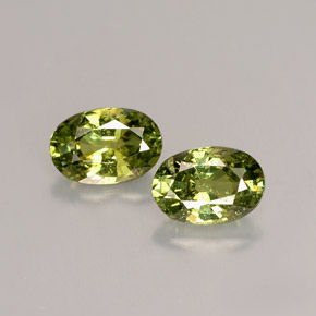 캐럿 천연 골든 그린 데만토이드 가넷 보석, 타원형 컷, 6×4.2 mm, VS-SI